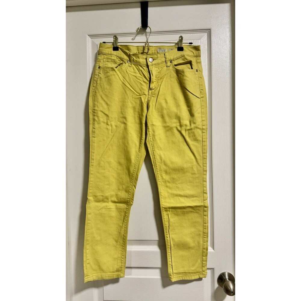 Women New York Co Banana Yellow Low Rise Skinny Leg Denim Pants Sz 8